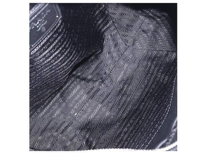 Borsa a tracolla PRADA in pelle nera argento Auth yk20841SAV Nero - vista 9