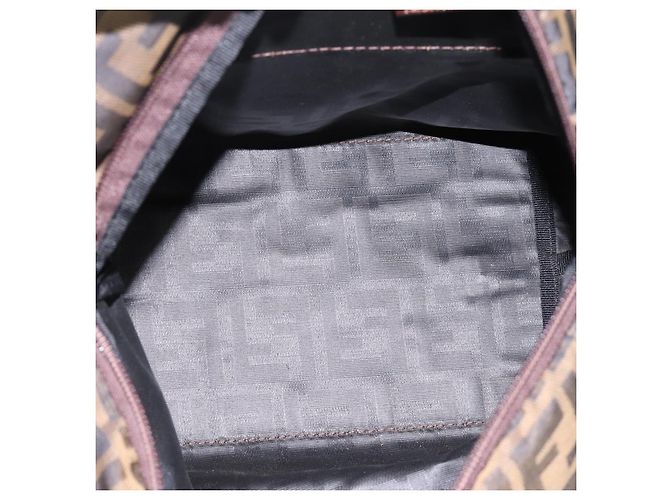 Borsa a mano FENDI Zucca Canvas Nero Marrone Auth 199124 - vista 11