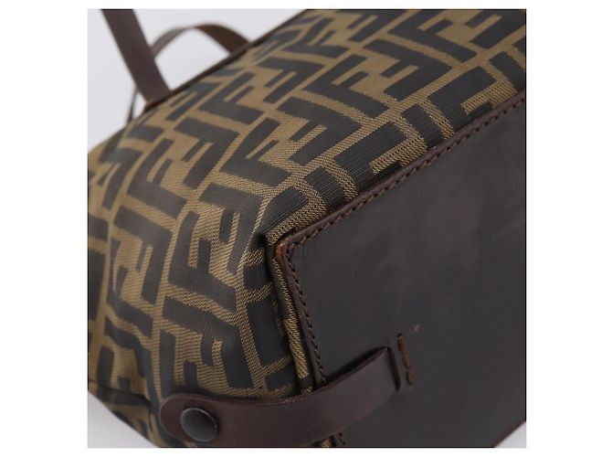 Borsa a mano FENDI Zucca Canvas Nero Marrone Auth 199124 - vista 17