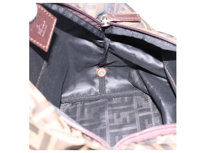 Borsa a mano FENDI Zucca Canvas Nero Marrone Auth 199124 - vista 19
