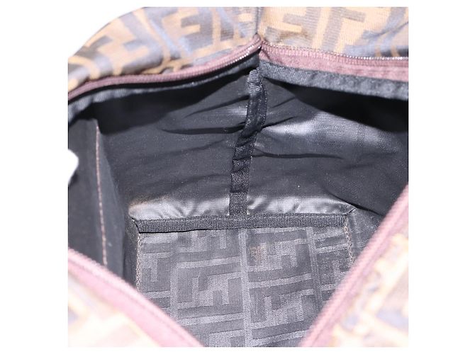 Borsa a mano FENDI Zucca Canvas Nero Marrone Auth 199124 - vista 20