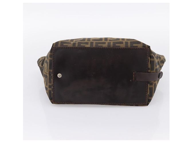 Borsa a mano FENDI Zucca Canvas Nero Marrone Auth 199124 - vista 5