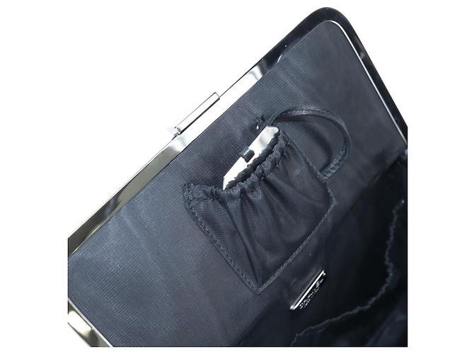 CHANEL Paris New York Line Chain Vanity Bag Tweed Gray Silver CC Auth 196581M Marrone Argento - vista 21