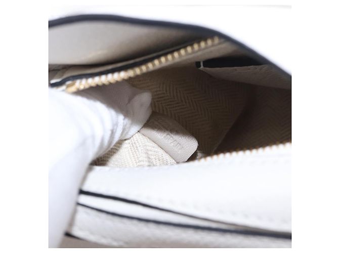 LOEWE Ghibli Spirited Away Ootori Sama Puzzle Bag Mini Pelle 2way Gold Auth 167504SM Bianco D'oro - vista 11