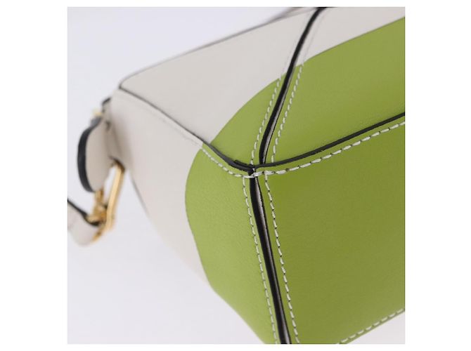 LOEWE Ghibli Spirited Away Ootori Sama Puzzle Bag Mini Pelle 2way Gold Auth 167504SM Bianco D'oro - vista 18