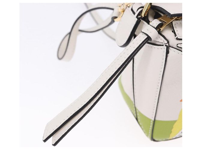 LOEWE Ghibli Spirited Away Ootori Sama Puzzle Bag Mini Pelle 2way Gold Auth 167504SM Bianco D'oro - vista 21