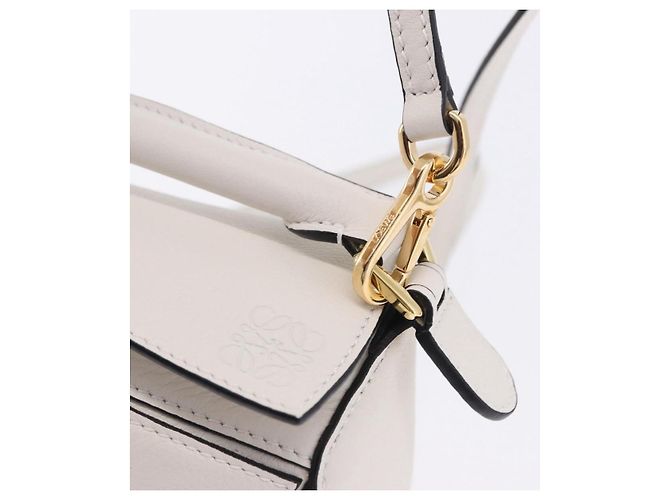 LOEWE Ghibli Spirited Away Ootori Sama Puzzle Bag Mini Pelle 2way Gold Auth 167504SM Bianco D'oro - vista 22