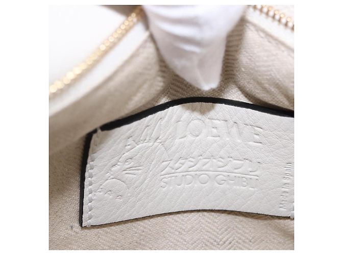 LOEWE Ghibli Spirited Away Ootori Sama Puzzle Bag Mini Pelle 2way Gold Auth 167504SM Bianco D'oro - vista 23