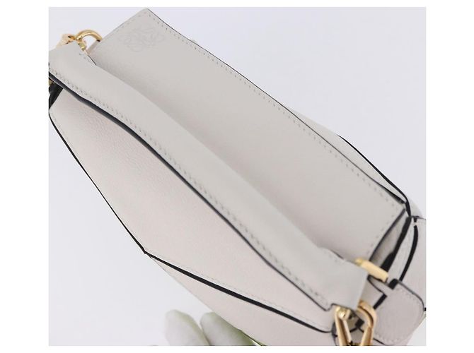 LOEWE Ghibli Spirited Away Ootori Sama Puzzle Bag Mini Pelle 2way Gold Auth 167504SM Bianco D'oro - vista 6