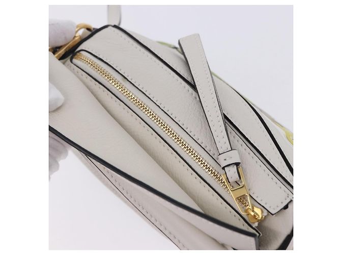 LOEWE Ghibli Spirited Away Ootori Sama Puzzle Bag Mini Pelle 2way Gold Auth 167504SM Bianco D'oro - vista 7