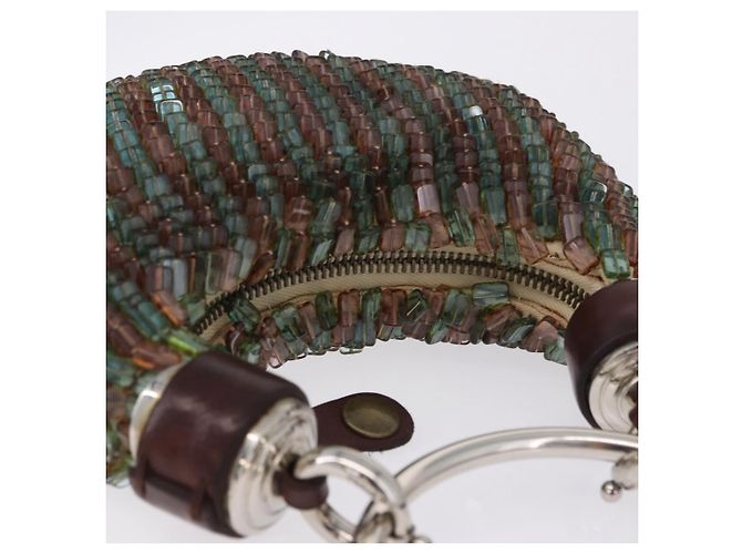 Chloé Chloe Bracelet Bag Phoebe Philo Era Perlen Grün Silber Auth 197517SM - Ansicht 6