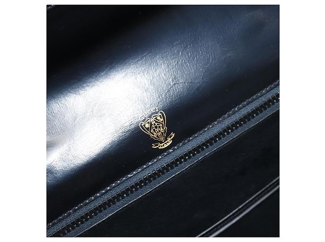 Bolso de mano GUCCI Bamboo de cuero negro y dorado 99 00 0633 Auth 199588V - vista 21