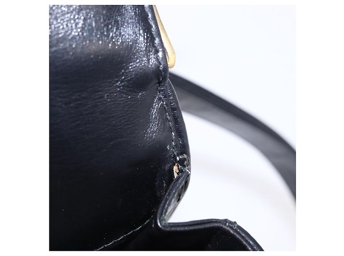 Borsa a tracolla GUCCI in pelle nera e oro Auth ka5927A Nero D'oro - vista 11