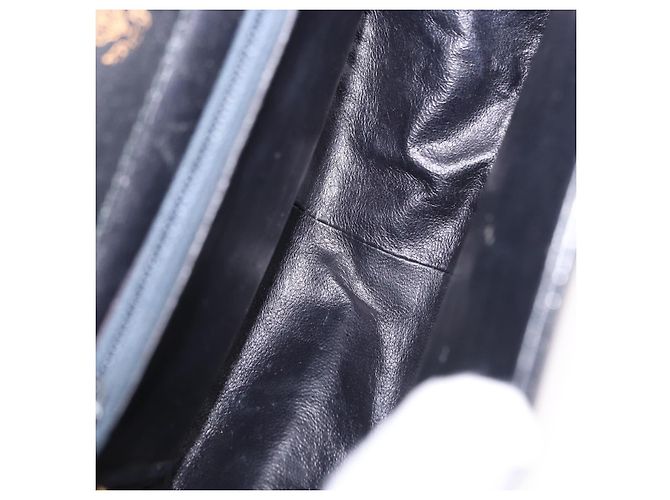 Borsa a tracolla GUCCI in pelle nera e oro Auth ka5927A Nero D'oro - vista 12