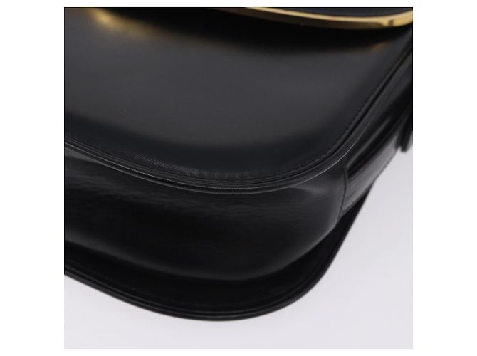 Borsa a tracolla GUCCI in pelle nera e oro Auth ka5927A Nero D'oro - vista 14