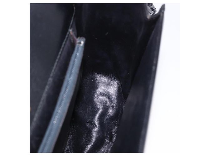 Borsa a tracolla GUCCI in pelle nera e oro Auth ka5927A Nero D'oro - vista 19