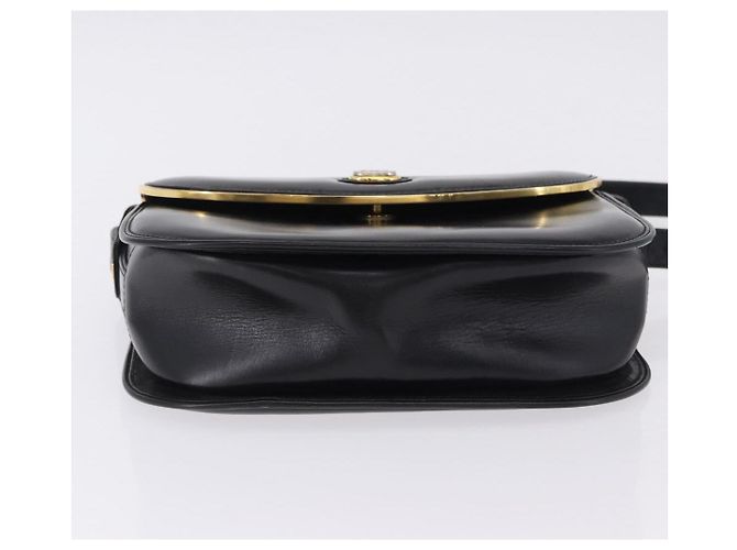 Borsa a tracolla GUCCI in pelle nera e oro Auth ka5927A Nero D'oro - vista 5