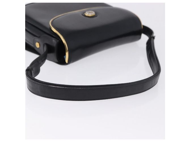 Borsa a tracolla GUCCI in pelle nera e oro Auth ka5927A Nero D'oro - vista 7