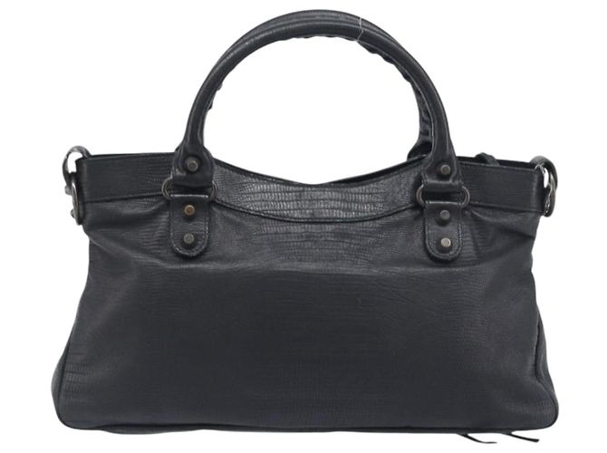 Borsa BALENCIAGA The First in pelle 2way Nera 103208 Auth 197324M Nero - vista 2