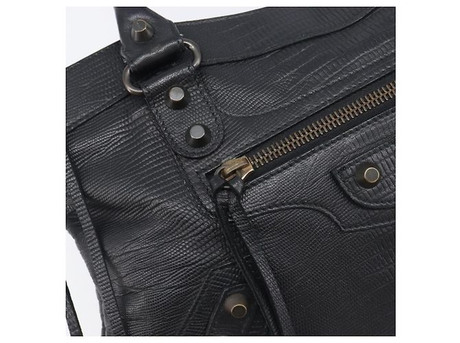 Borsa BALENCIAGA The First in pelle 2way Nera 103208 Auth 197324M Nero - vista 20