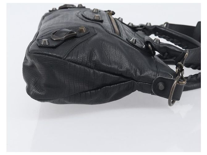 Borsa BALENCIAGA The First in pelle 2way Nera 103208 Auth 197324M Nero - vista 3
