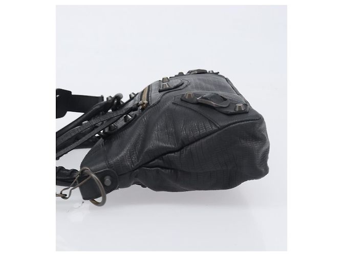 Borsa BALENCIAGA The First in pelle 2way Nera 103208 Auth 197324M Nero - vista 4