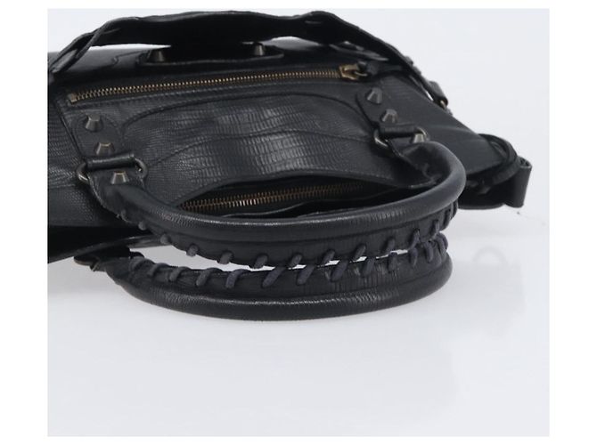Borsa BALENCIAGA The First in pelle 2way Nera 103208 Auth 197324M Nero - vista 7