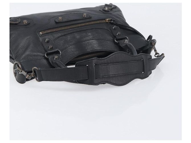 Borsa BALENCIAGA The First in pelle 2way Nera 103208 Auth 197324M Nero - vista 8