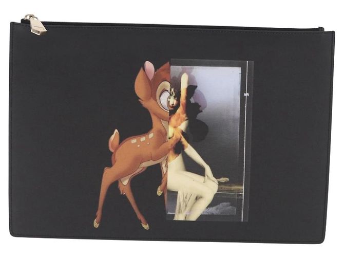 Borsa GIVENCHY Bambi PVC Canvas Collaborazione Disney Nero Oro Auth 199101M D'oro - vista 13