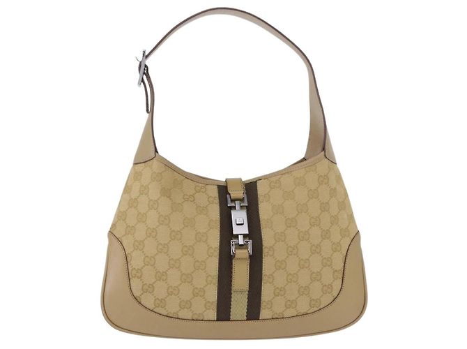 Borsa a tracolla GUCCI GG Canvas Jackie Beige Silver 00963 Auth 199624V Argento - vista 13