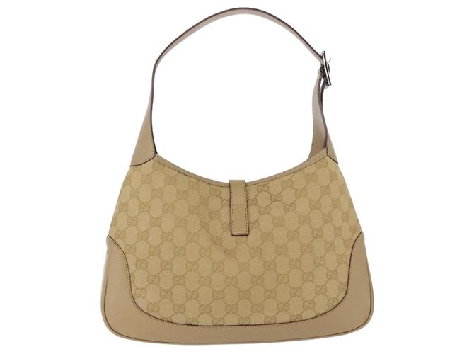 Borsa a tracolla GUCCI GG Canvas Jackie Beige Silver 00963 Auth 199624V Argento - vista 2