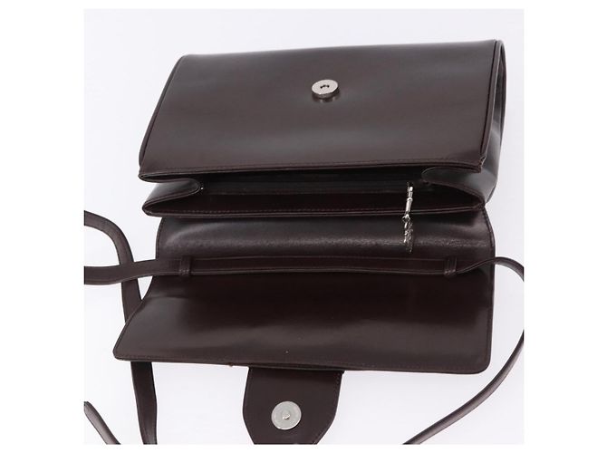 Borsa a Tracolla GUCCI Pelle Marrone Argento 004 01 0296 Auth ep15780 - vista 10