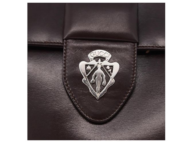 Borsa a Tracolla GUCCI Pelle Marrone Argento 004 01 0296 Auth ep15780 - vista 17