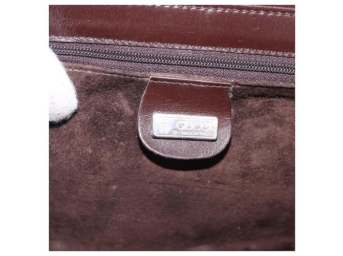 Borsa a Tracolla GUCCI Pelle Marrone Argento 004 01 0296 Auth ep15780 - vista 18