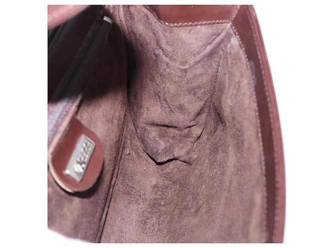 Borsa a Tracolla GUCCI Pelle Marrone Argento 004 01 0296 Auth ep15780 - vista 19