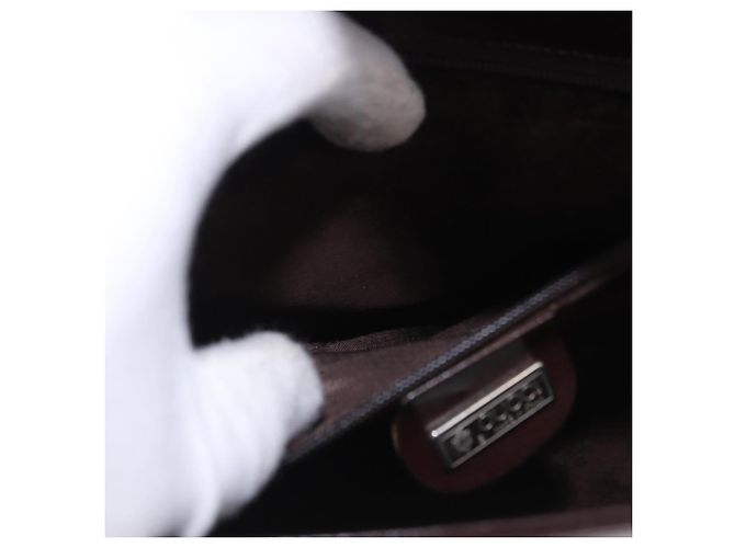 Borsa a Tracolla GUCCI Pelle Marrone Argento 004 01 0296 Auth ep15780 - vista 22
