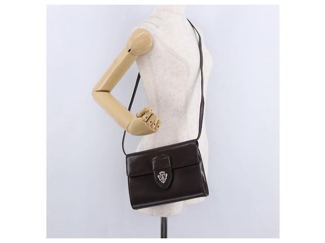 Borsa a Tracolla GUCCI Pelle Marrone Argento 004 01 0296 Auth ep15780 - vista 23
