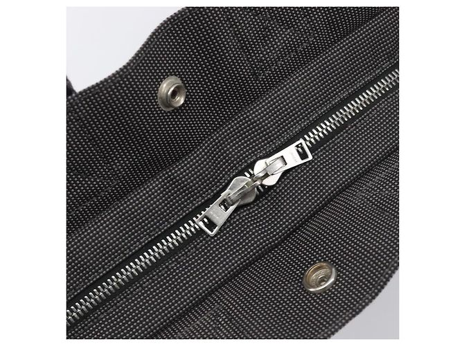 Hermès HERMES Her Line Tote PM Borsa Tote Canvas Gray Silver Auth 199054A Marrone Argento - vista 10