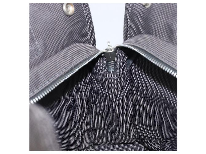 Hermès HERMES Her Line Tote PM Borsa Tote Canvas Gray Silver Auth 199054A Marrone Argento - vista 18