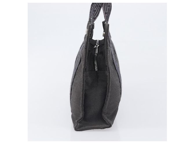 Hermès HERMES Her Line Tote PM Borsa Tote Canvas Gray Silver Auth 199054A Marrone Argento - vista 4
