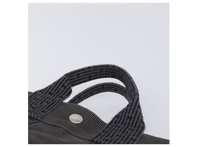 Hermès HERMES Her Line Tote PM Borsa Tote Canvas Gray Silver Auth 199054A Marrone Argento - vista 8