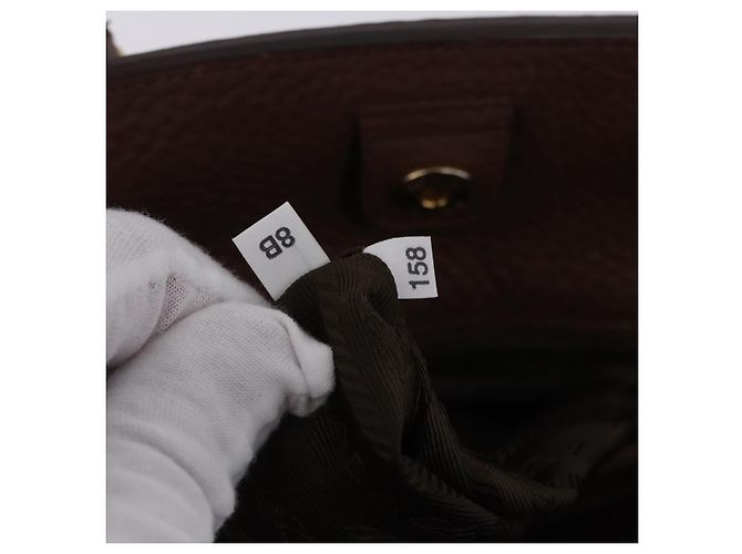 Borsa a mano PRADA in pelle Taurillon 2way Brown Gold Auth am12327V Marrone D'oro - vista 10