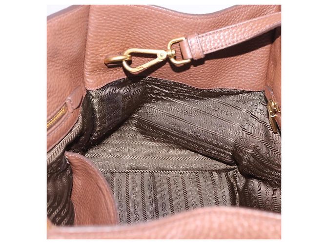 Borsa a mano PRADA in pelle Taurillon 2way Brown Gold Auth am12327V Marrone D'oro - vista 23