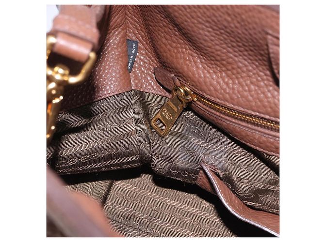 Borsa a mano PRADA in pelle Taurillon 2way Brown Gold Auth am12327V Marrone D'oro - vista 25