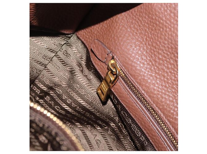 Borsa a mano PRADA in pelle Taurillon 2way Brown Gold Auth am12327V Marrone D'oro - vista 27