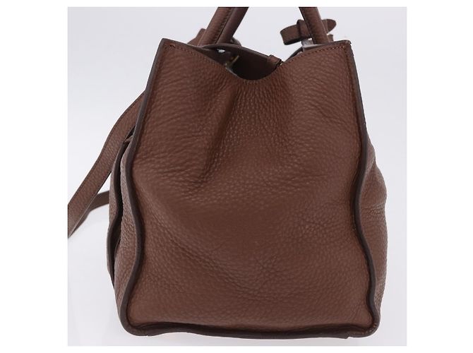 Borsa a mano PRADA in pelle Taurillon 2way Brown Gold Auth am12327V Marrone D'oro - vista 4