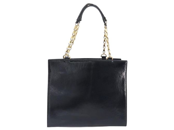 Céline CELINE Handtasche aus Leder Schwarz Goldfarben Auth 200206 - Ansicht 13