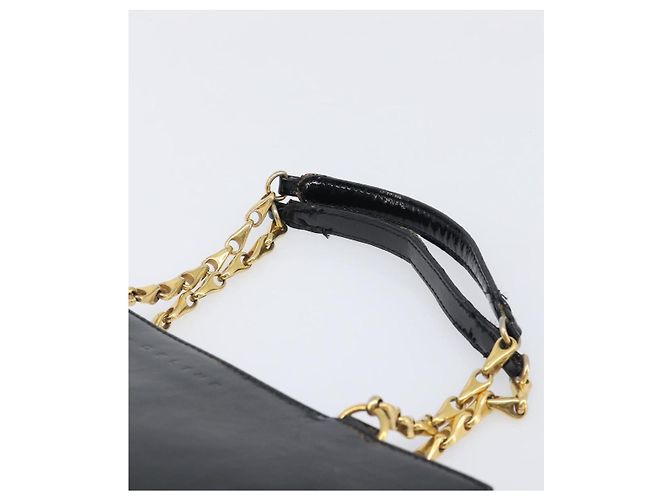 Céline CELINE Handtasche aus Leder Schwarz Goldfarben Auth 200206 - Ansicht 14