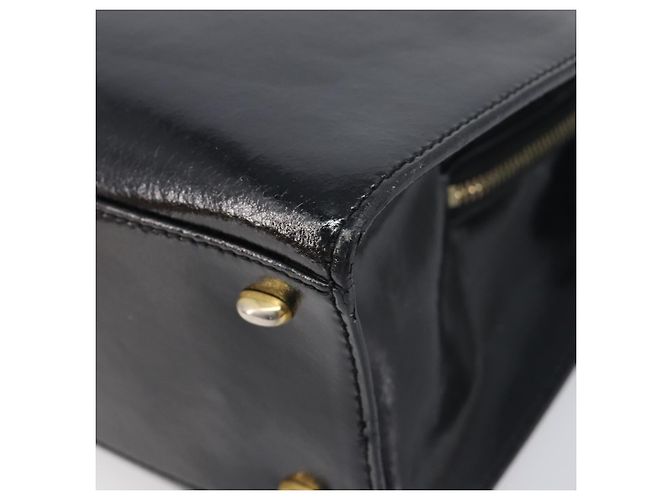 Céline CELINE Handtasche aus Leder Schwarz Goldfarben Auth 200206 - Ansicht 15