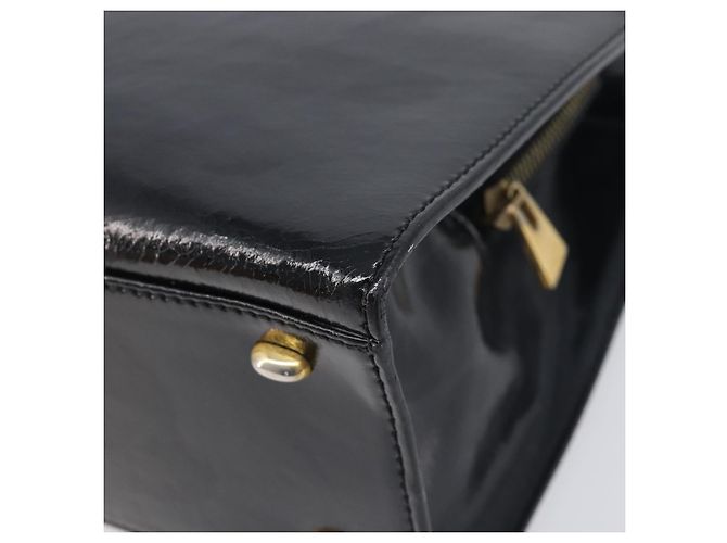 Céline CELINE Handtasche aus Leder Schwarz Goldfarben Auth 200206 - Ansicht 17